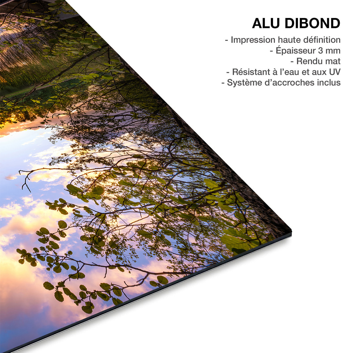 Tableau paysage Reflet dans le bateau Tableau alu Dibond