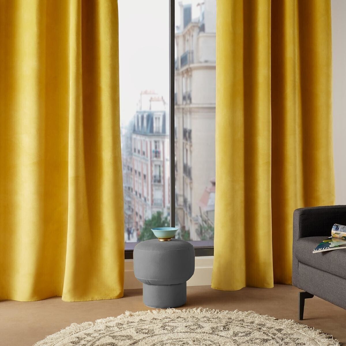 Rideau "Lilou" jaune 140x260cm
