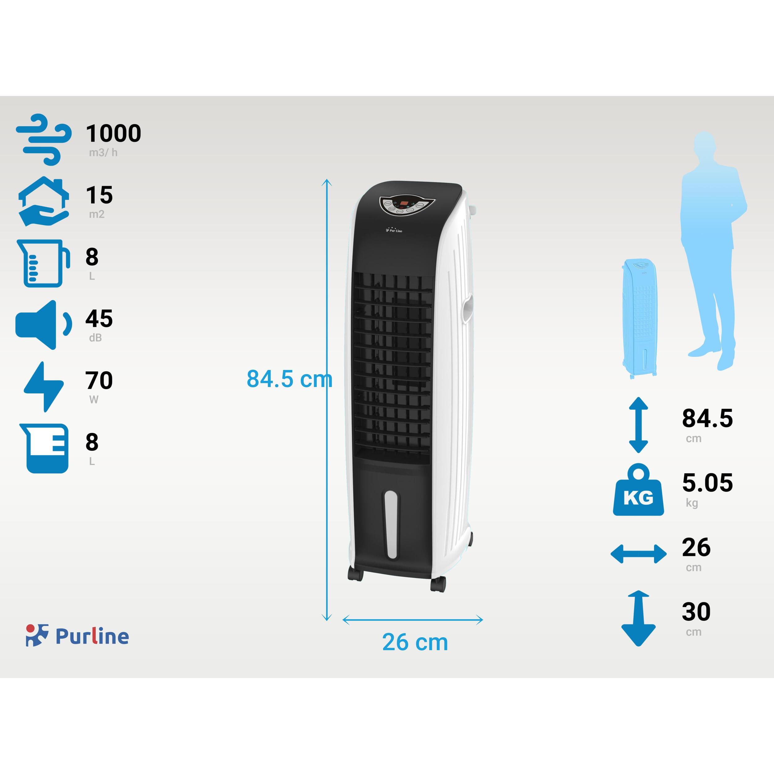 Rafraichisseur d'air par évaporation à débit élevé et minuterie