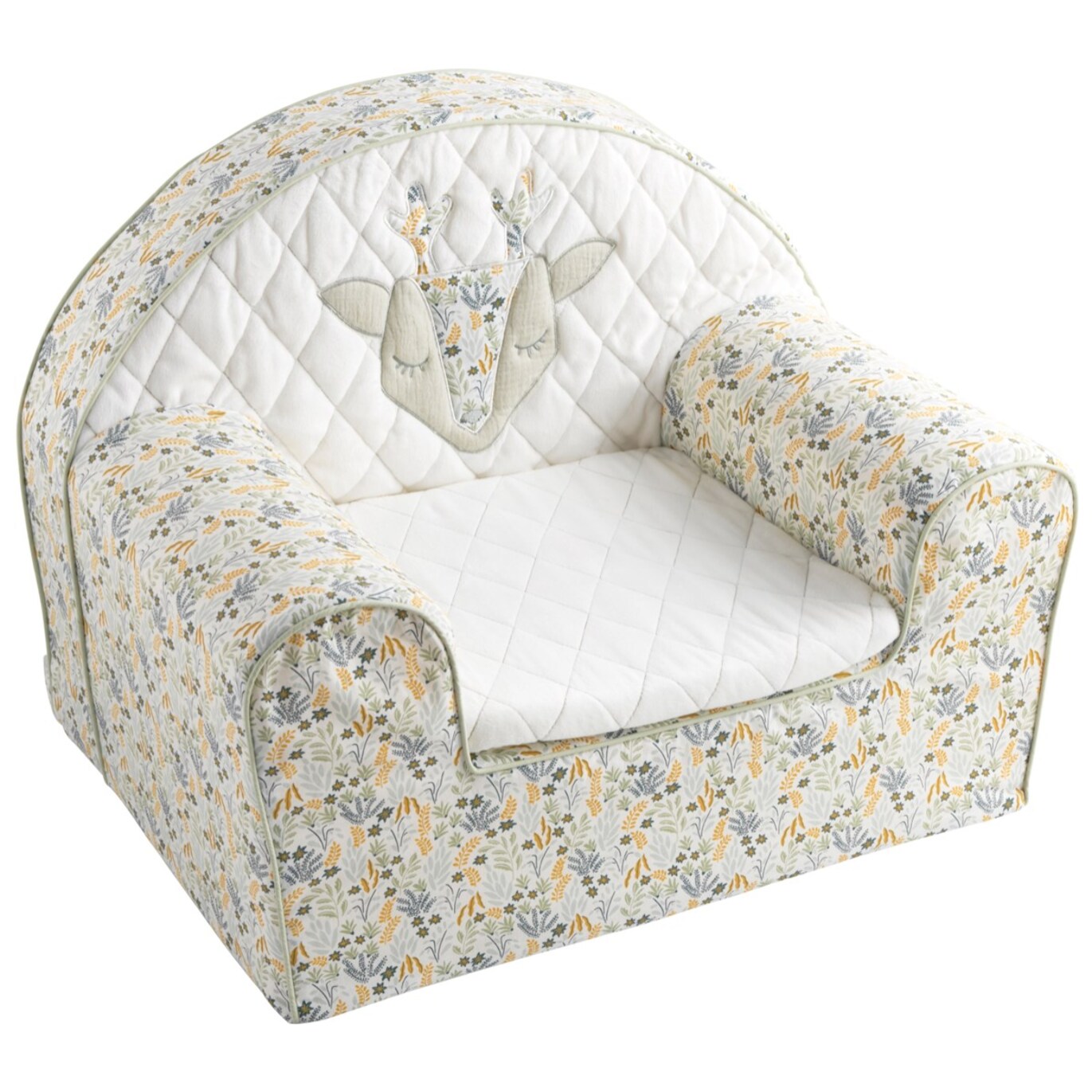 Fauteuil club  en coton blanc