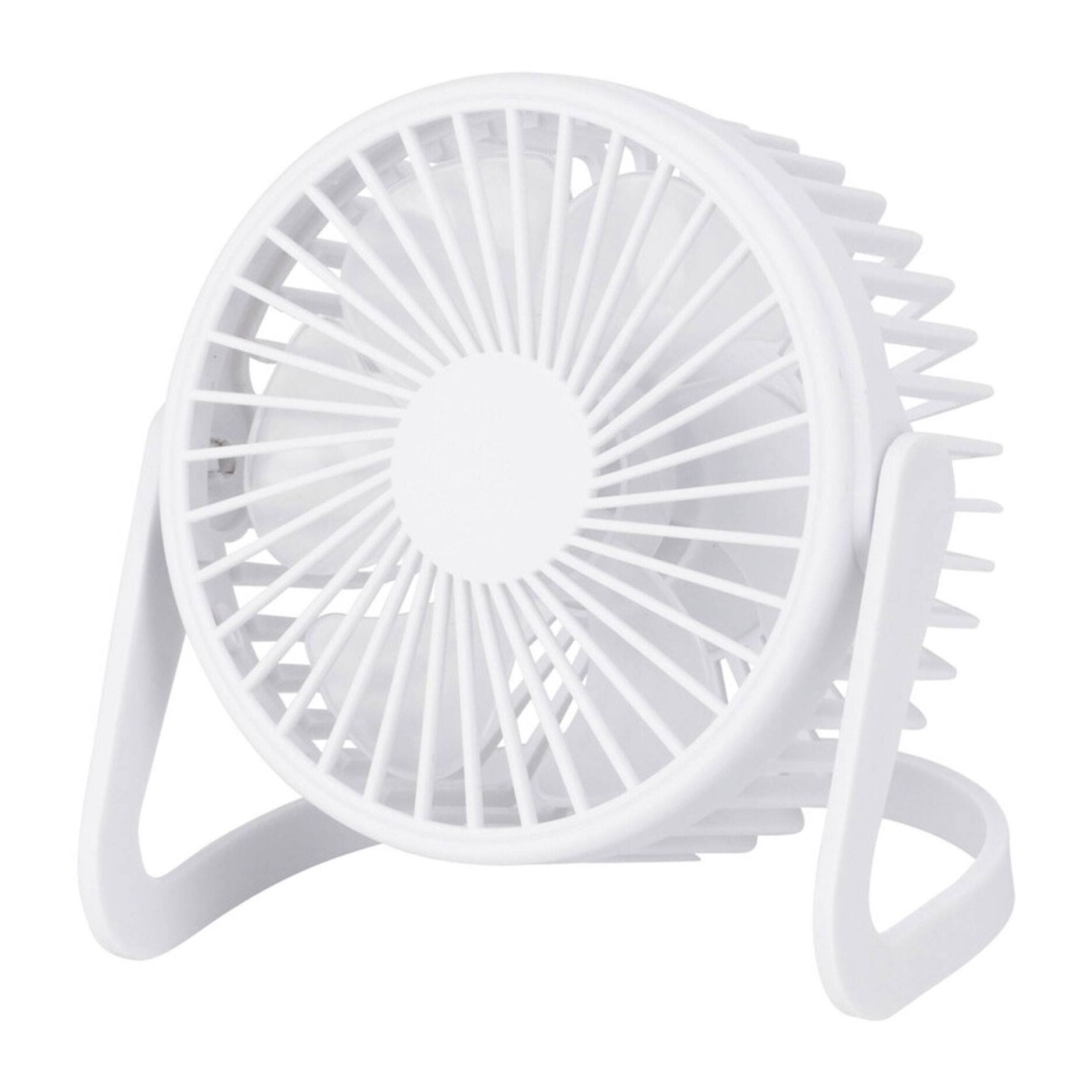 Home Ventilador de mesa USB Ø14,5x11,5cm en color blanco mate
