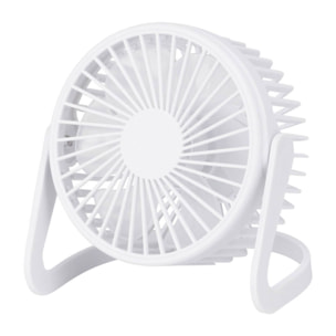 Home Ventilador de mesa USB Ø14,5x11,5cm en color blanco mate