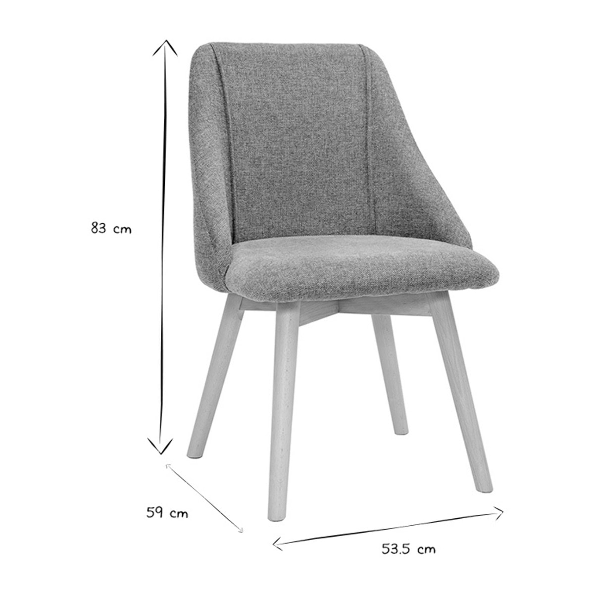 Chaises scandinaves en tissu effet velours texturé vert céladon et bois clair (lot de 2) HIGGINS