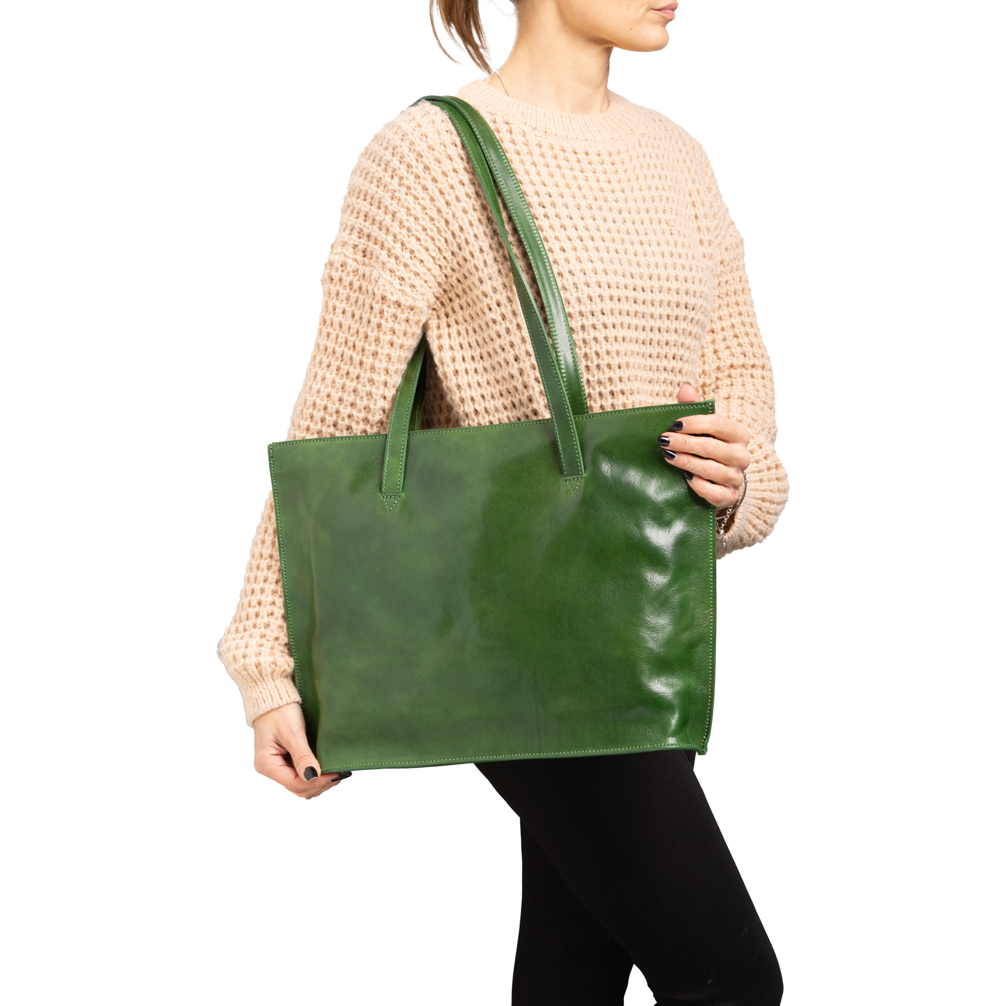 Borsa a spalla  da donna In Vera pelle Made in Italy 31x43x10 cm