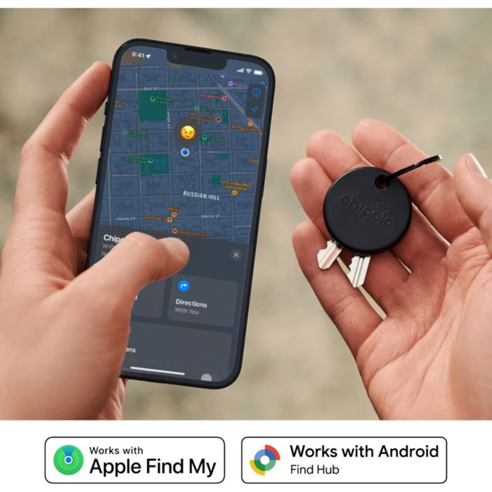 Tracker GPS CHIPOLO POP porte cléfs noir