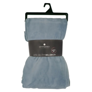 Plaid "Ollis" flanelle bleu orage 180x230cm