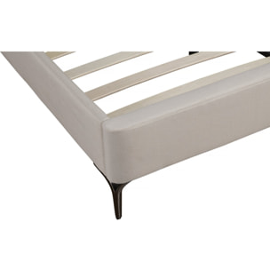 Lit double en tissu capitonné " Aspen" 160 x 200 cm - Beige