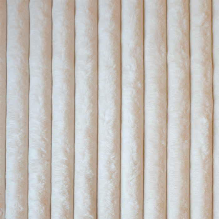 Tissu  côtelé  imitation fourrure - Ecru