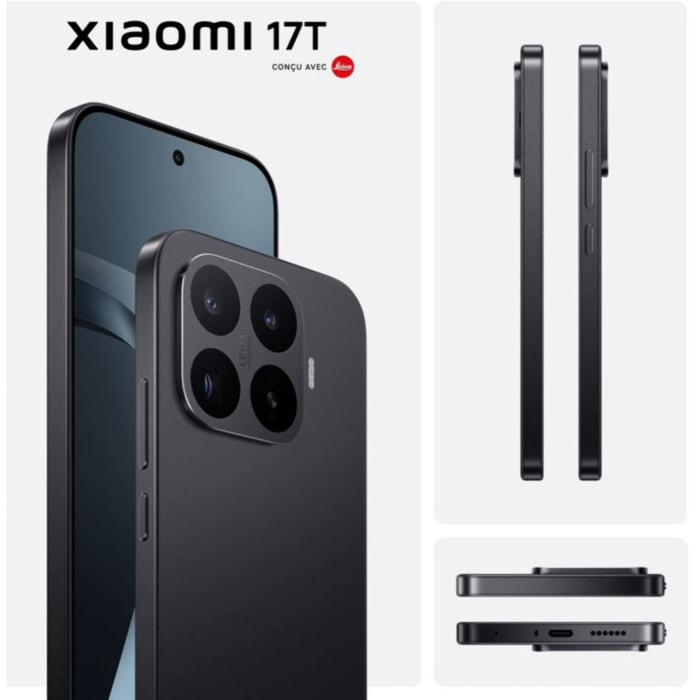 Smartphone XIAOMI 17T concu avec Leica 5G 256Go Noir