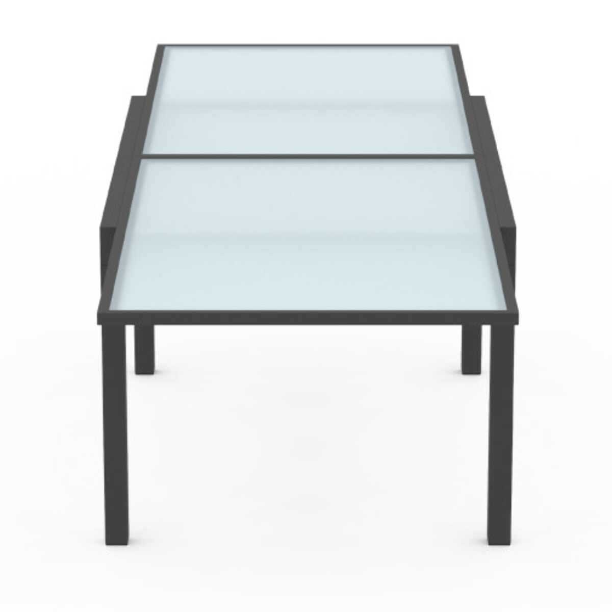 Table de jardin extensible 135-270cm verre trempé