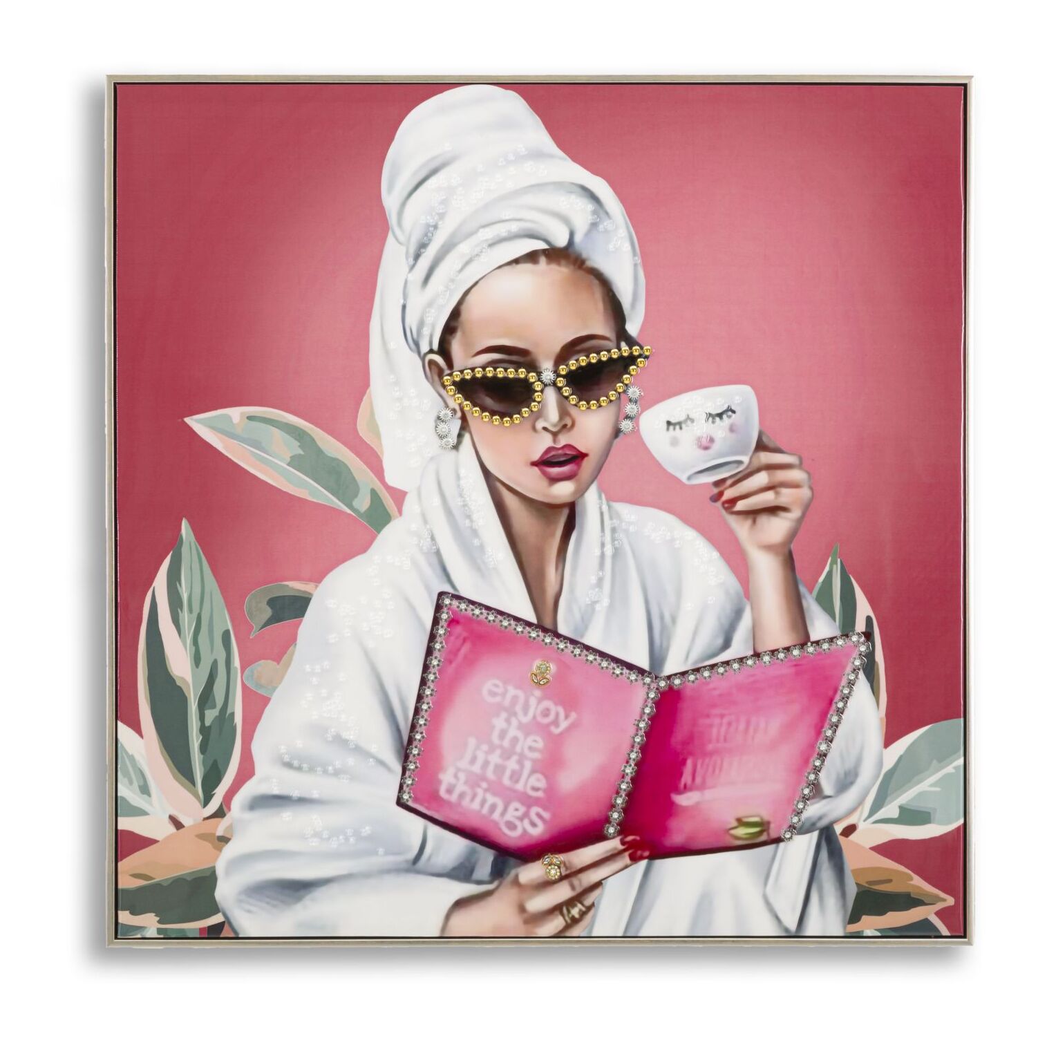 DIPINTO SU TELA LACCATO LUXURY SPA C/CORNICE -A- CM 82X4X82