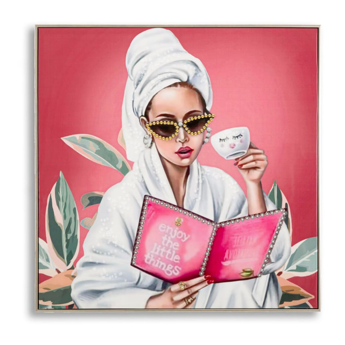 DIPINTO SU TELA LACCATO LUXURY SPA C/CORNICE -A- CM 82X4X82