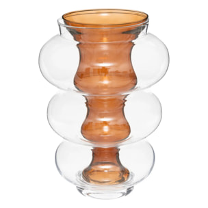 Vase << Double >> Atmosphera x matali crasset H36cm en verre ambre