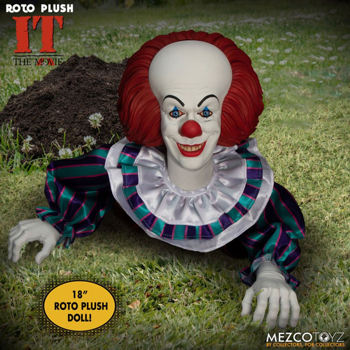 Stephen Kings It 1990 Mds Roto Peluche Bambola Pennywise 46 Cm Mezco Toys