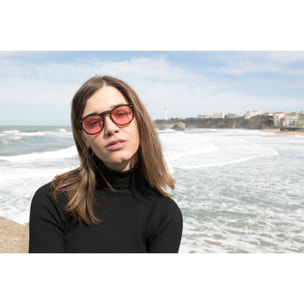 Gafas de sol OCEAN IBIZA - Marrón transparente por fuera con espejo rosa por dentro y patillas doradas