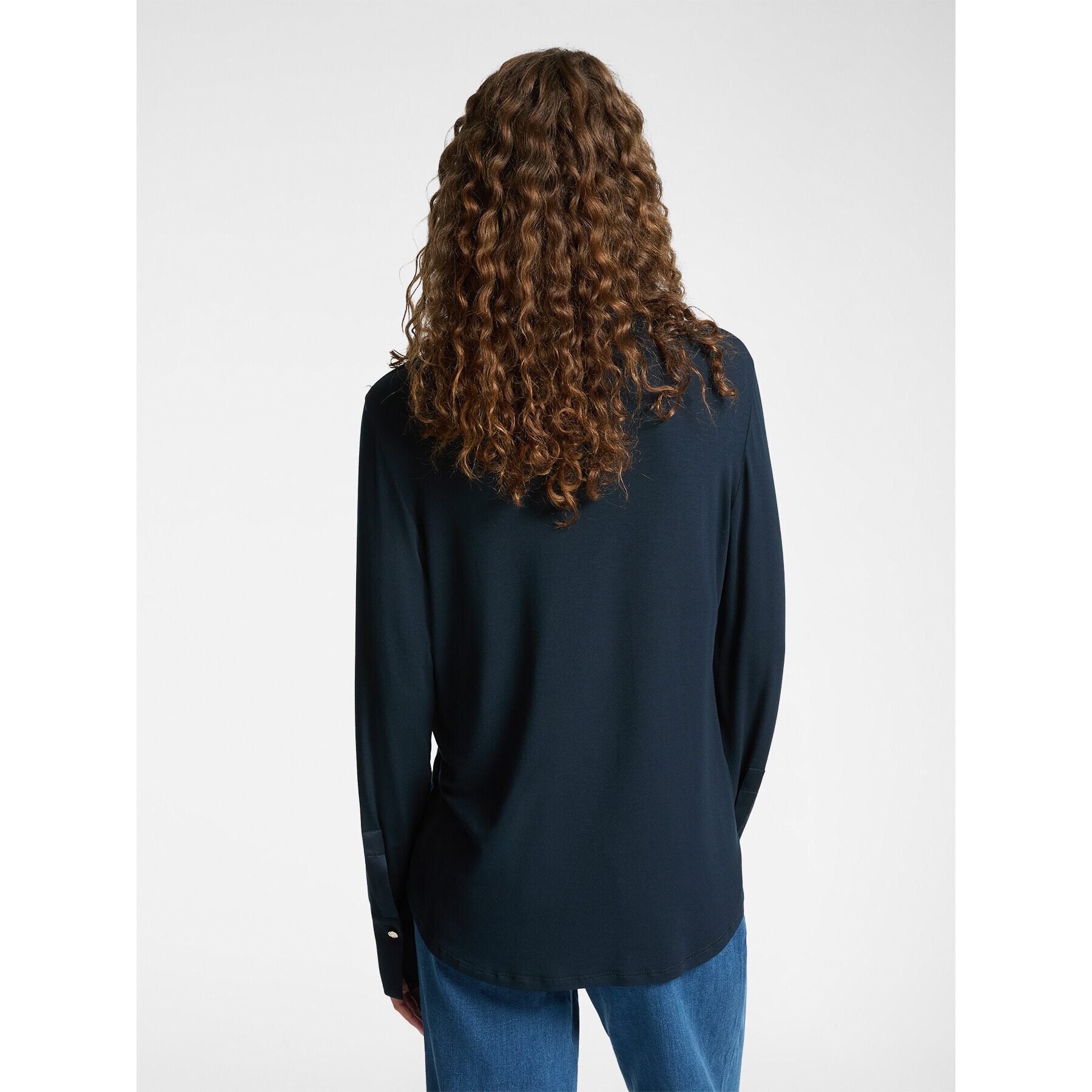 Elena Mirò - T-shirt polo in due tessuti - Blu