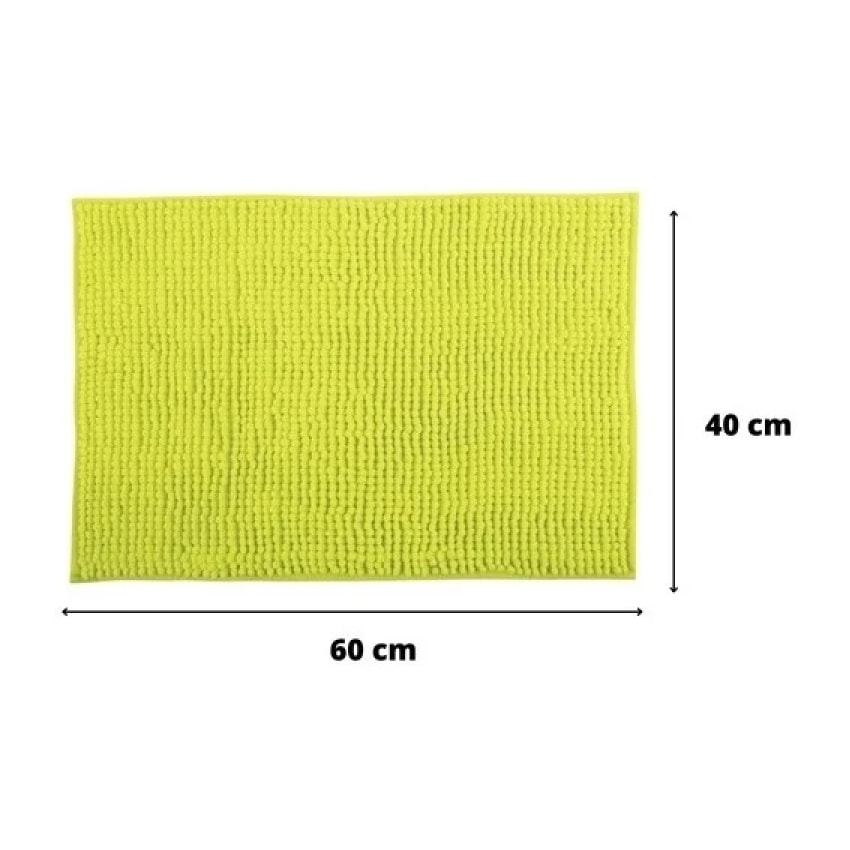 Lot de 2 tapis de bain CHENILLE 40x60 Vert Pistache MSV