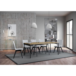 Consola extensible 90x40/196 cm Banco Evolution Small Roble Natural estructura Antracita