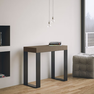 Consolle allungabile 90x40/300 cm Tecno Tortora telaio Antracite