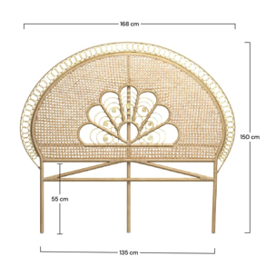 Tête de lit 140 cm en rotin naturel - Gabriella