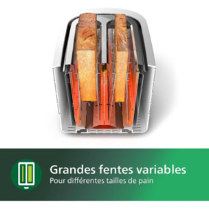 Grille-pain PHILIPS HD2581/00 Toaster blanc Daily, 2 fentes, 830W