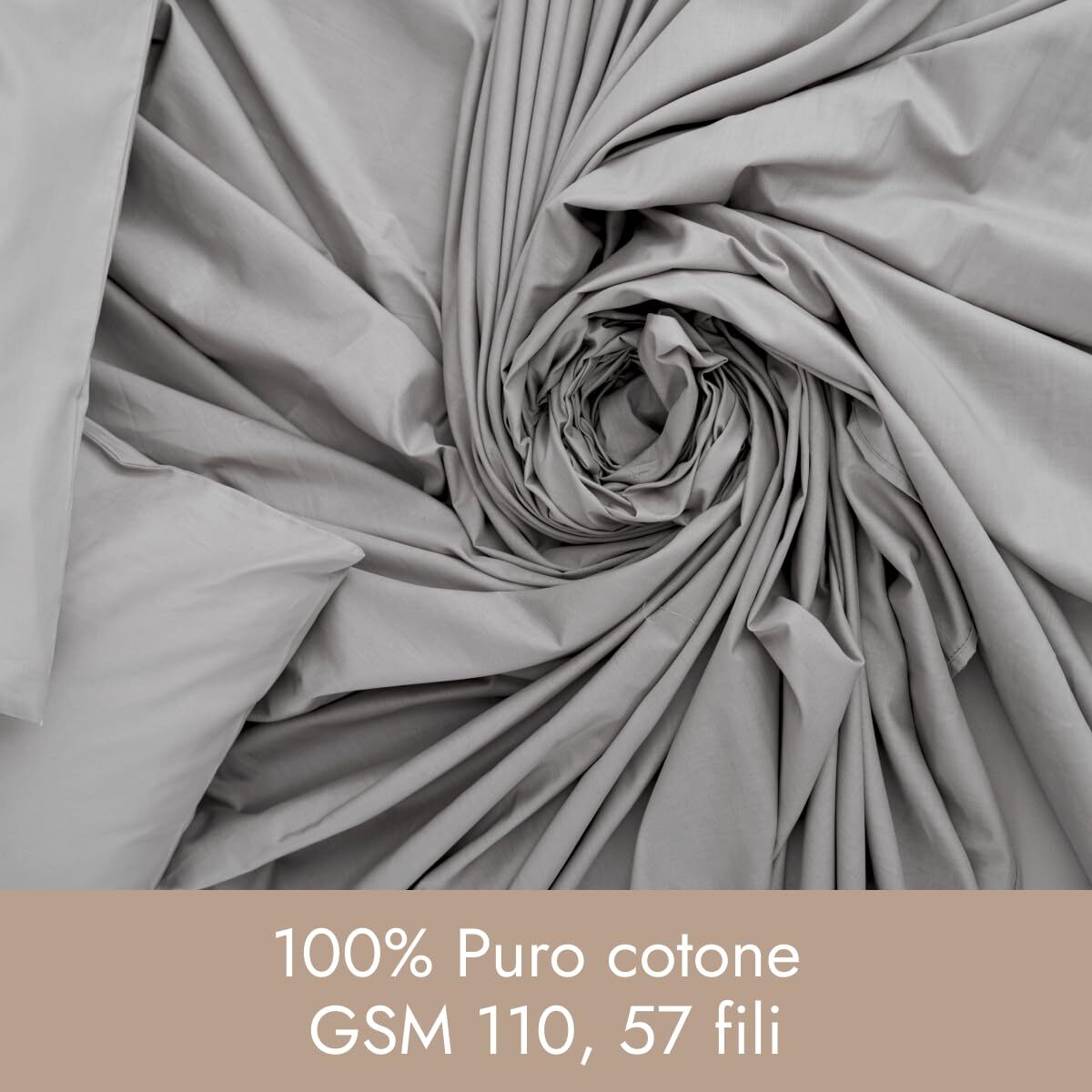 Completo lenzuola in cotone - Grigio
