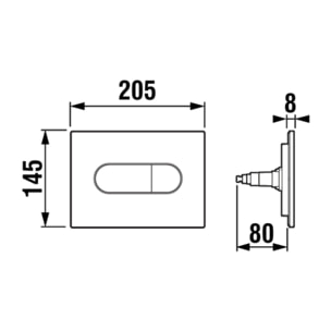 Plaque de commande double touche en plastique, chrome brillant (A890222201)