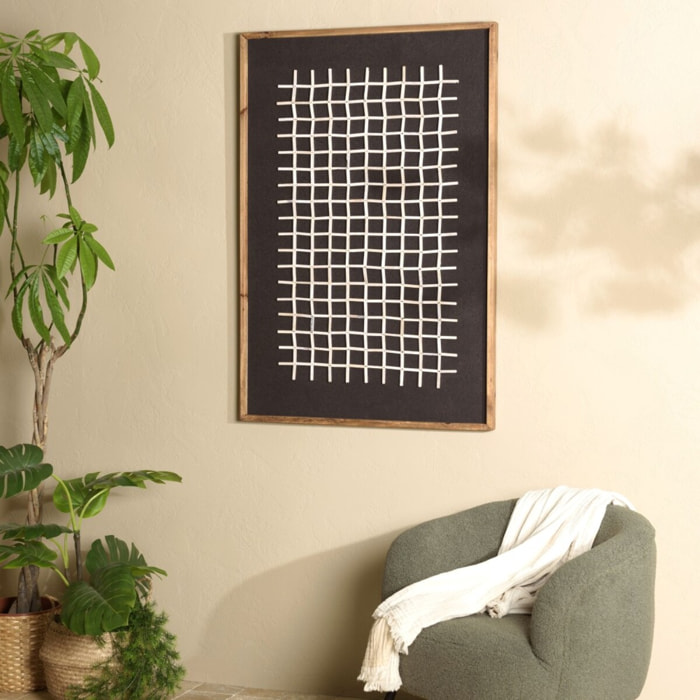 SANDY - Décoration murale 62x82cm motifs géométriques Pin recyclé