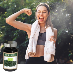 NUTRIEXPERT - Spiruline – Superaliment riche en spiruline et vitamine B6 – Complexe anti-fatigue, tonus et vitalité – Contribue à la résistance de l'organisme – Vegan – Lot de 3 produits