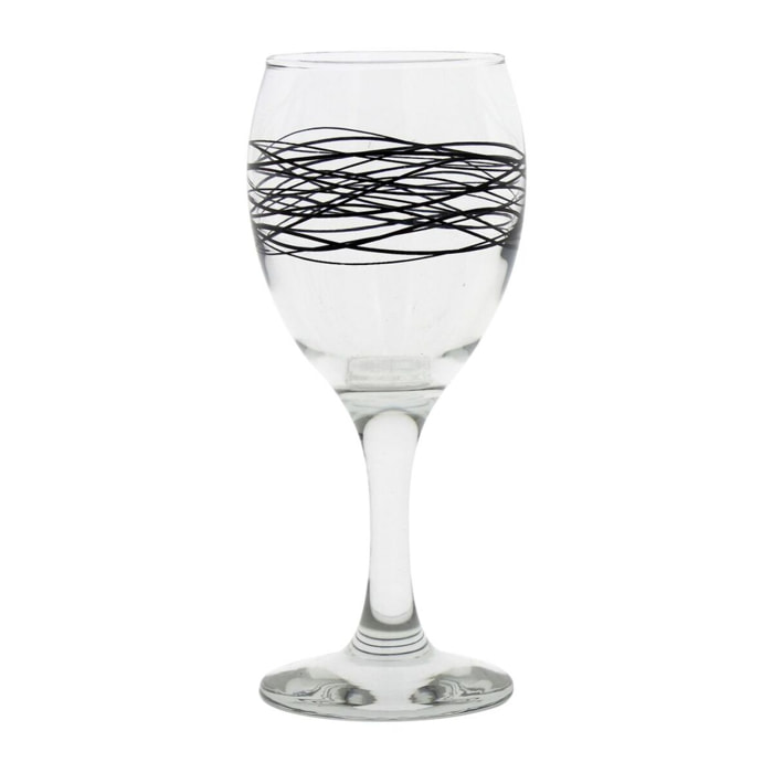 Lot de 6 verres à pied 24,5cl en verre SERPENTIN