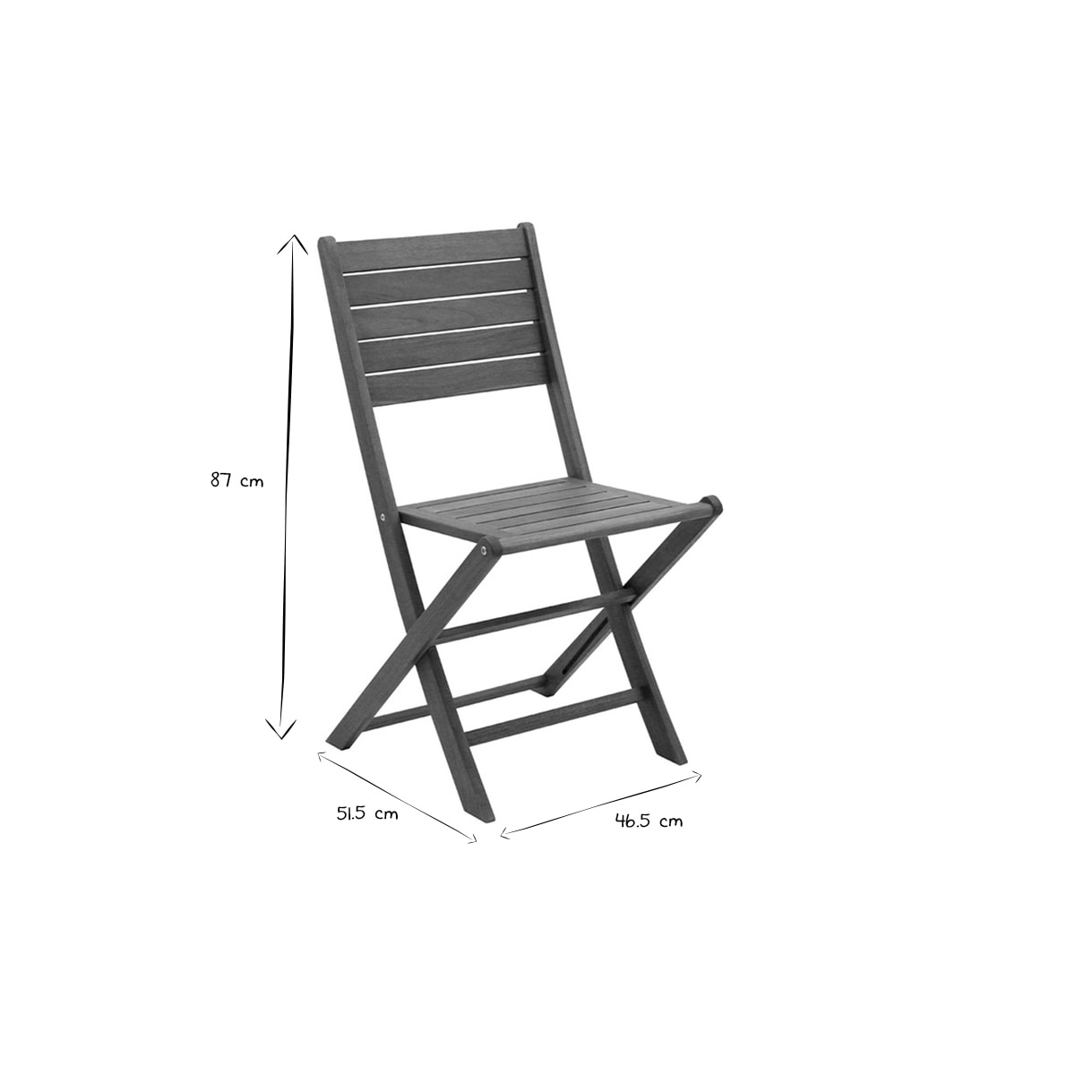 Chaises de jardin pliantes en bois massif (lot de 2) CANOPEE