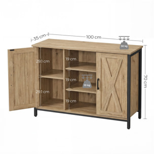Credenza Industrial Loft Artisan in Legno e Acciaio