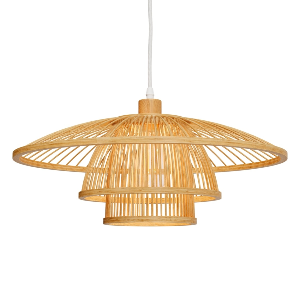 Suspension en bambou naturel et métal D50 cm - Mirabel