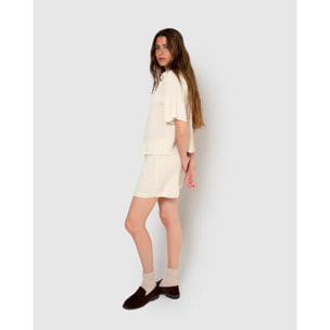 Completo camicia e pantaloncini in cotone naturale