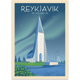 Affiche - Reykjavik Islande - Olahoop Travel Posters