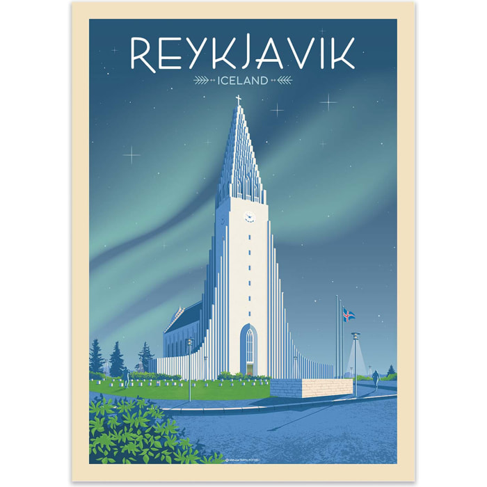 Affiche - Reykjavik Islande - Olahoop Travel Posters