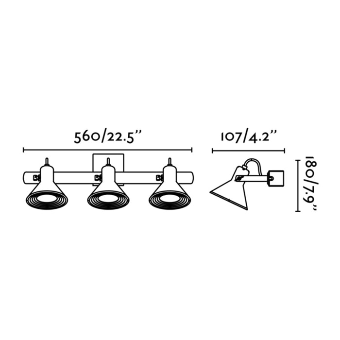 CUP-3 APLIQUE CROMO 3 X GU10 LED 8W