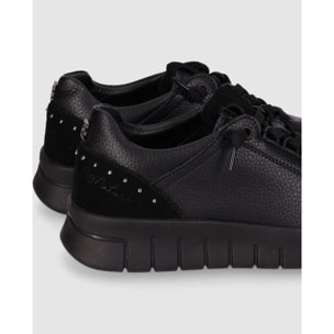 Zapatos de Piel - Negro - Tacón: Bajo