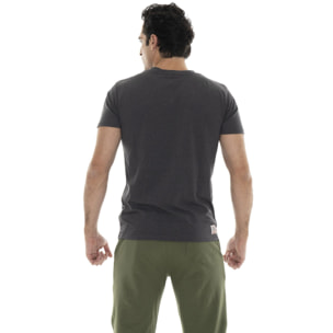 T-shirt in cotone elasticizzato a manica corta con logo grande Leone 1947 Basic