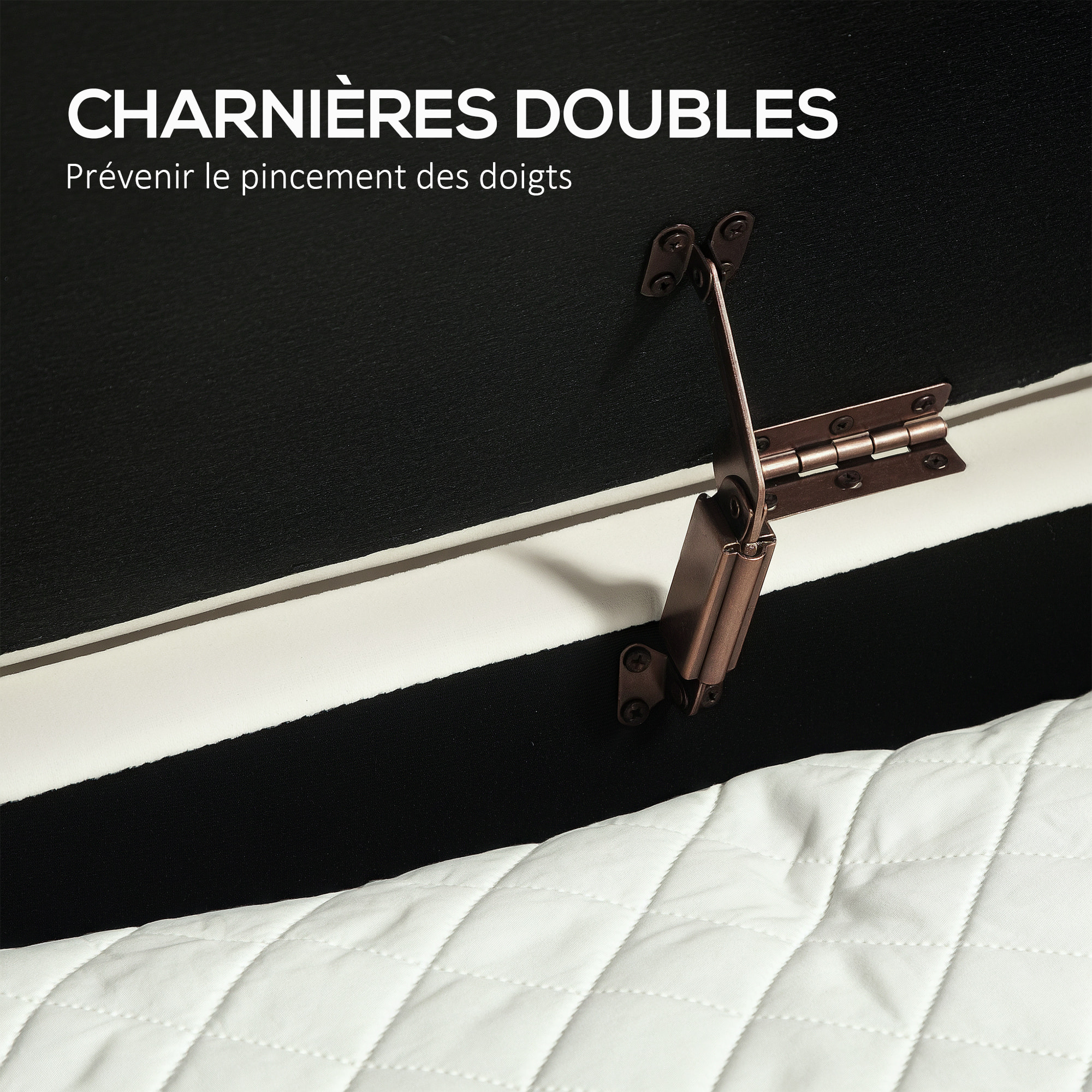 Banquette coffre 2 en 1 design ovale dim. 108x44x43cm velours crème