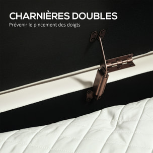 Banquette coffre 2 en 1 design ovale dim. 108x44x43cm velours crème