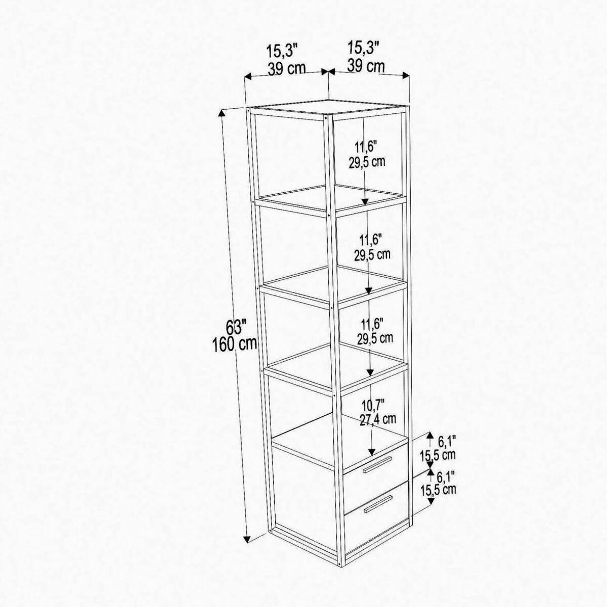 Libreria Dfogliat, Scaffale da ufficio, Mobile portalibri, Biblioteca, 39x39h169 cm, Oro e Antracite