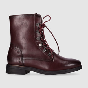 Botines - Vino - Tacón: 3 cm