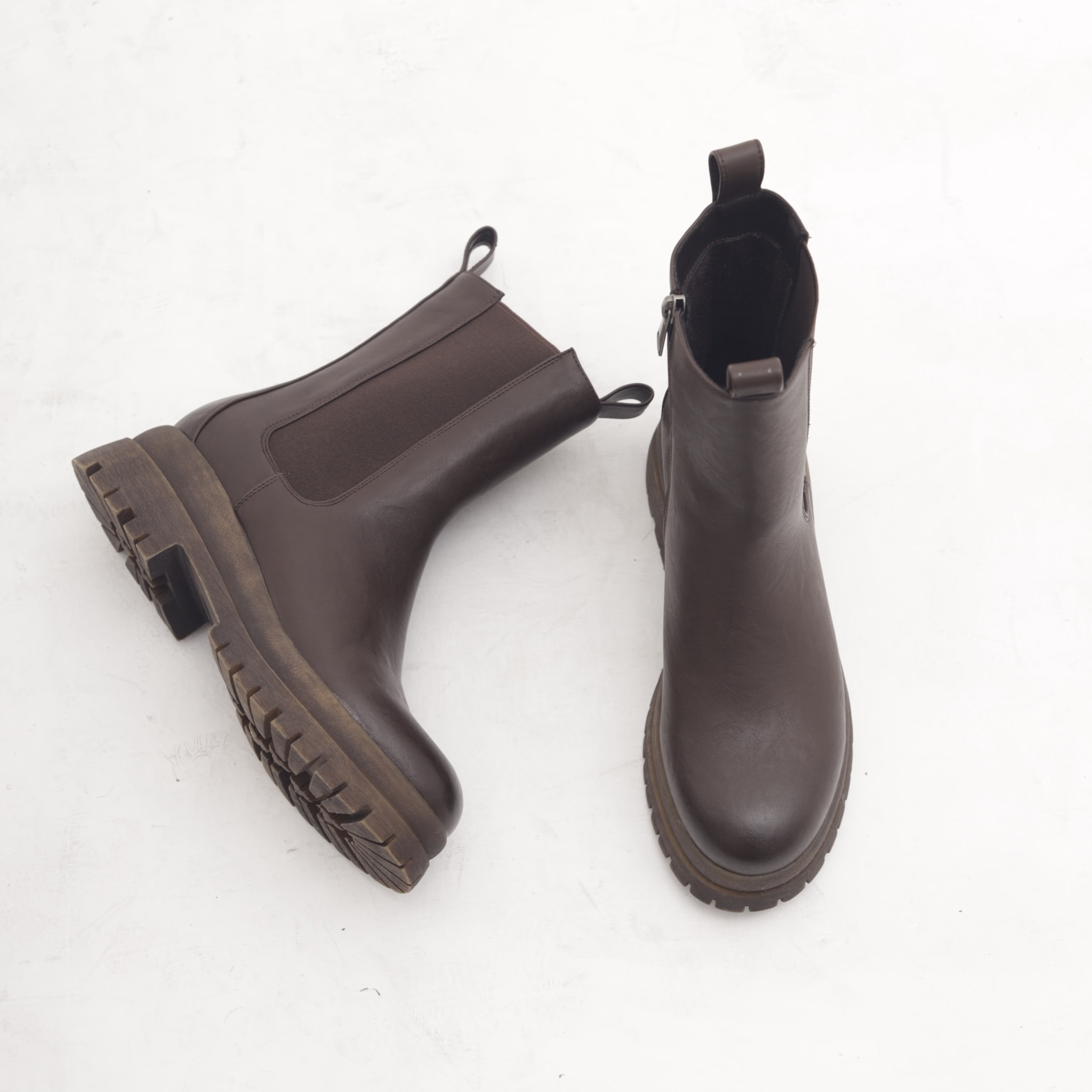 STIVALETTO ELASTICO E ZIP TESTA DI MORO