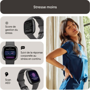 Montre santé FITBIT Sense 2 Aluminium Graphite et Gris ombre