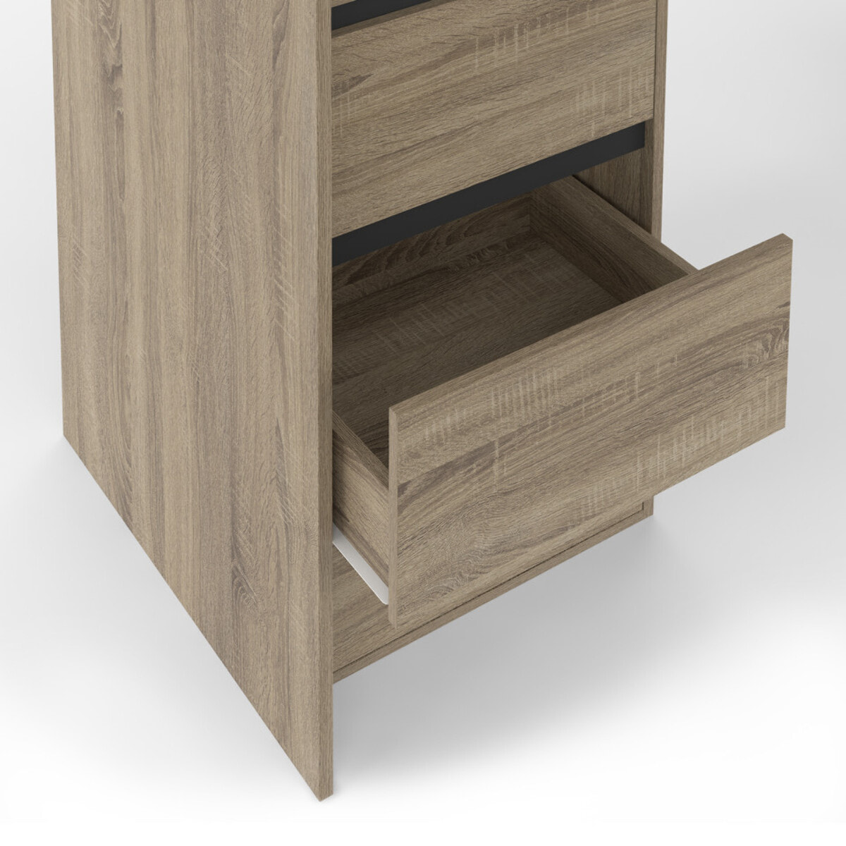 Dressing Justine extensible 120-180cm effet bois 6 tiroirs double colonne