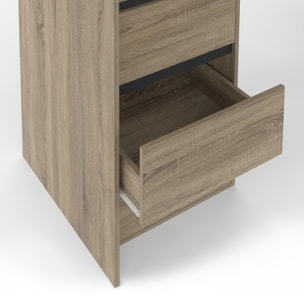 Dressing Justine extensible 120-180cm effet bois 6 tiroirs double colonne