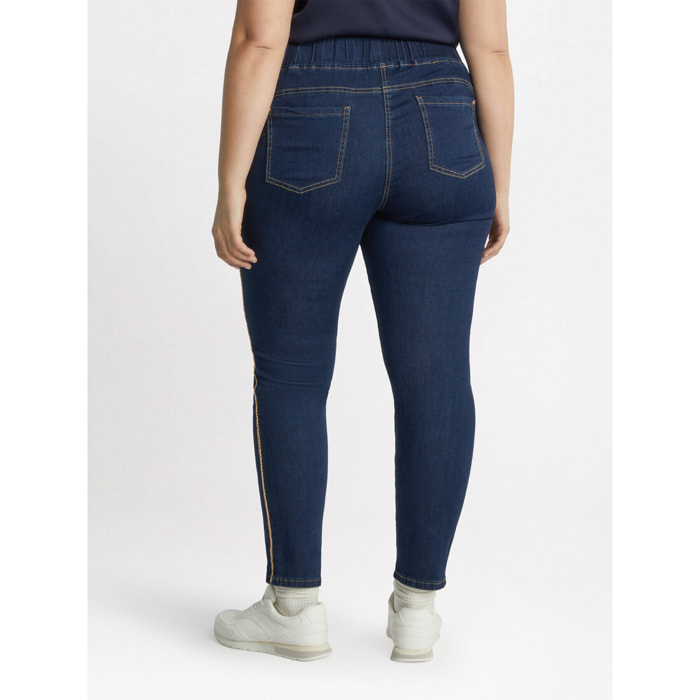 Fiorella Rubino - Jeggings con profili dorati - Blu