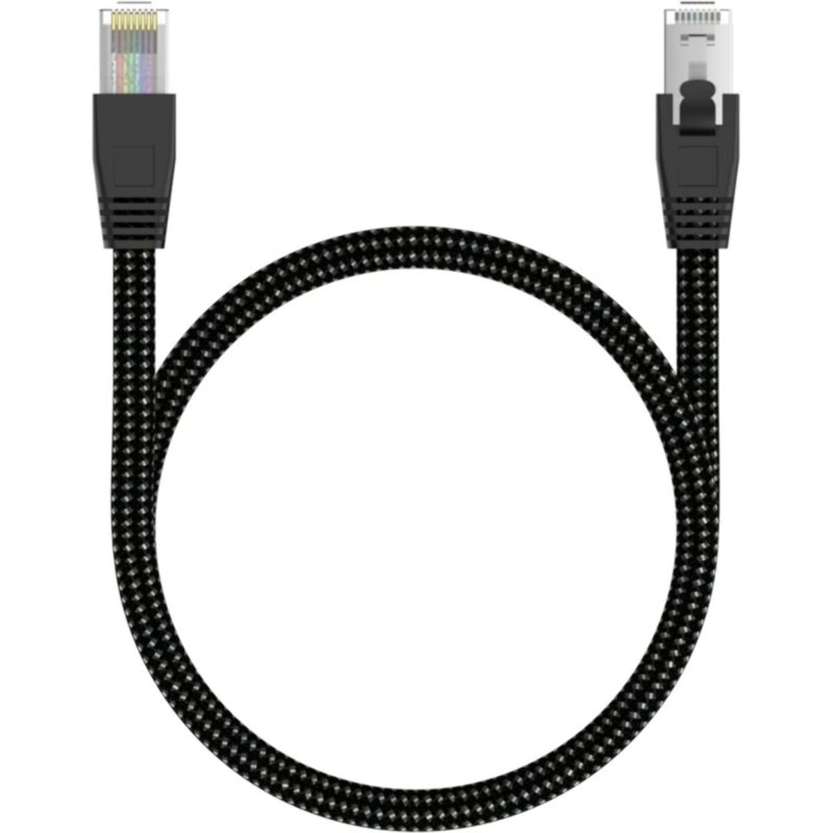 Câble Ethernet ADEQWAT RJ45 1M Droit CAT8 noir