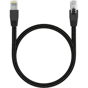 Câble Ethernet ADEQWAT RJ45 1M Droit CAT8 noir